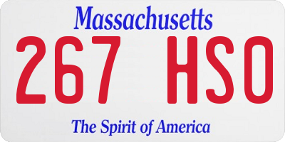 MA license plate 267HS0