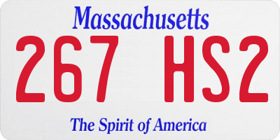 MA license plate 267HS2