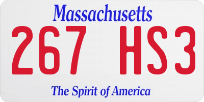 MA license plate 267HS3