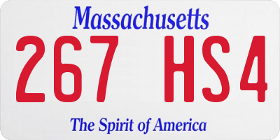 MA license plate 267HS4