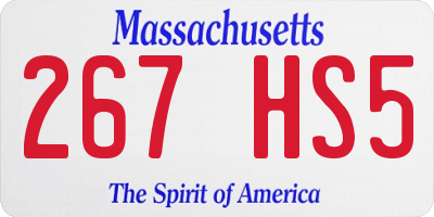 MA license plate 267HS5