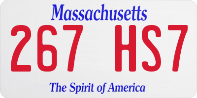 MA license plate 267HS7