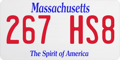 MA license plate 267HS8