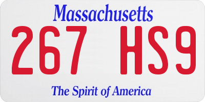 MA license plate 267HS9
