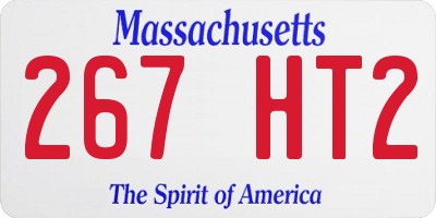 MA license plate 267HT2