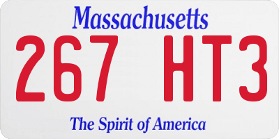 MA license plate 267HT3