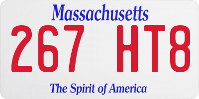 MA license plate 267HT8