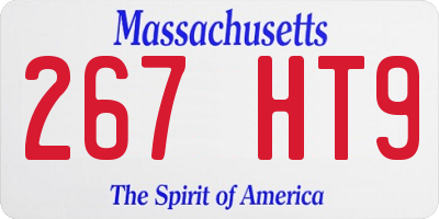 MA license plate 267HT9