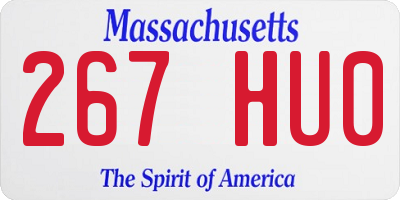 MA license plate 267HU0