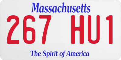 MA license plate 267HU1