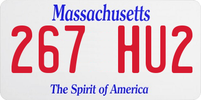 MA license plate 267HU2
