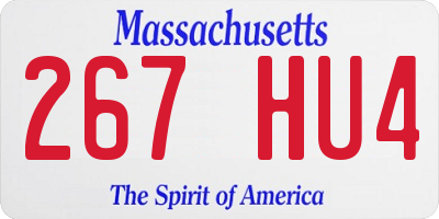 MA license plate 267HU4
