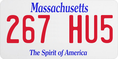 MA license plate 267HU5