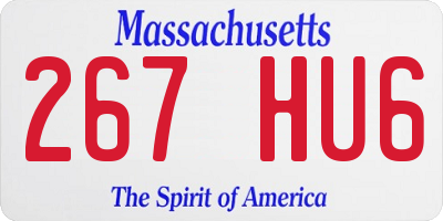 MA license plate 267HU6