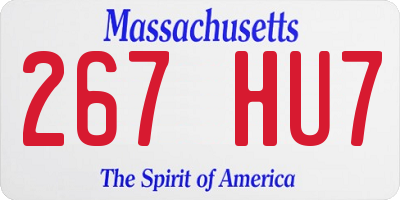 MA license plate 267HU7