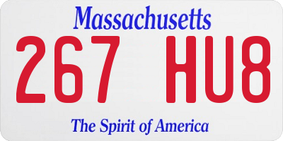 MA license plate 267HU8
