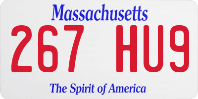 MA license plate 267HU9