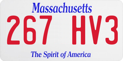 MA license plate 267HV3
