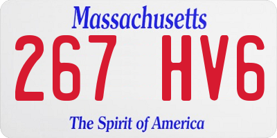MA license plate 267HV6