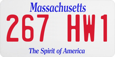MA license plate 267HW1