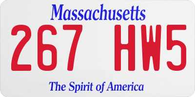 MA license plate 267HW5