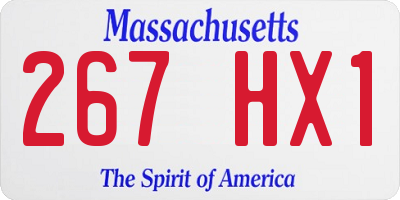 MA license plate 267HX1