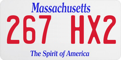 MA license plate 267HX2