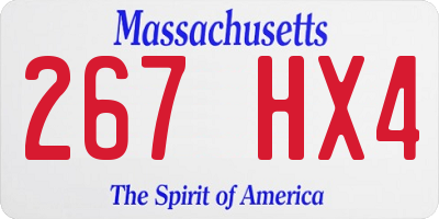 MA license plate 267HX4