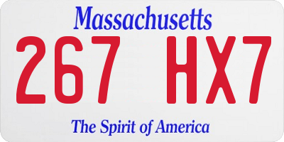 MA license plate 267HX7