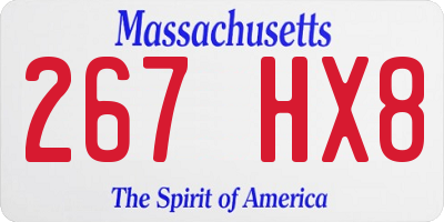 MA license plate 267HX8