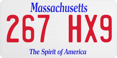 MA license plate 267HX9