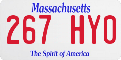 MA license plate 267HY0