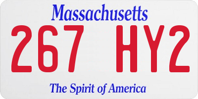 MA license plate 267HY2