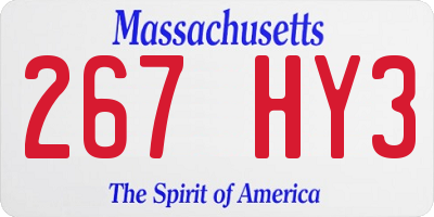 MA license plate 267HY3