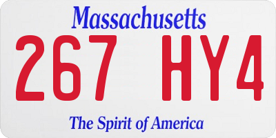 MA license plate 267HY4