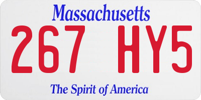 MA license plate 267HY5