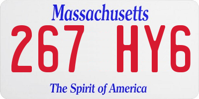 MA license plate 267HY6
