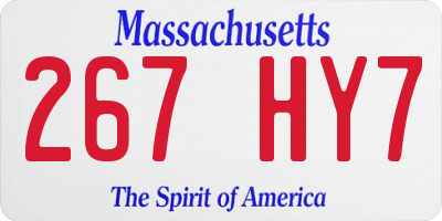 MA license plate 267HY7