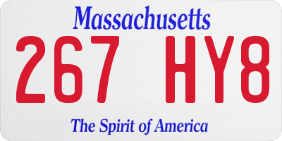 MA license plate 267HY8