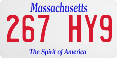 MA license plate 267HY9