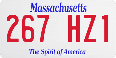 MA license plate 267HZ1