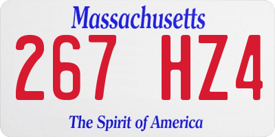 MA license plate 267HZ4
