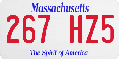 MA license plate 267HZ5