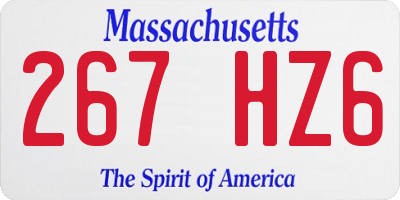 MA license plate 267HZ6