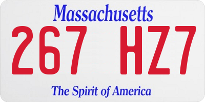 MA license plate 267HZ7