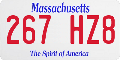 MA license plate 267HZ8
