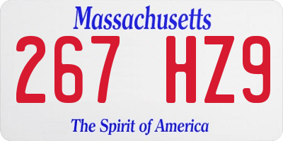 MA license plate 267HZ9