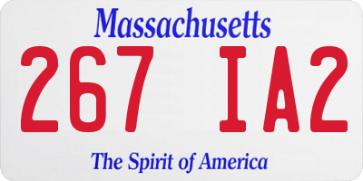 MA license plate 267IA2