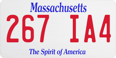 MA license plate 267IA4