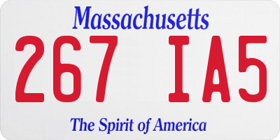 MA license plate 267IA5